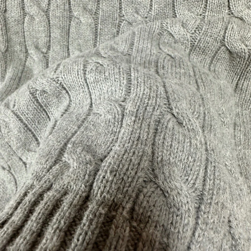Toddler Boys Polo Ralph Lauren Gray Cable Knit Crewneck Sweater 18 Months